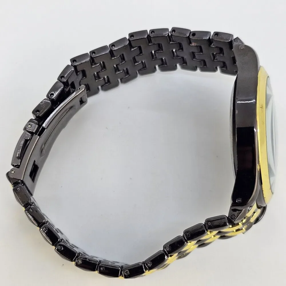 Men's Watch 38MM Black Dial Case Black Gold Bracelet 7.5